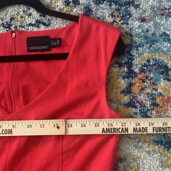 Cynthia Rowley Capped Sleeve Party Dress, Medium, Coral - Picture 13 of 15
